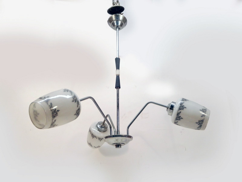 lampara techo 3tulipas metal cristal rosca peque§a alt 57 o60 1u